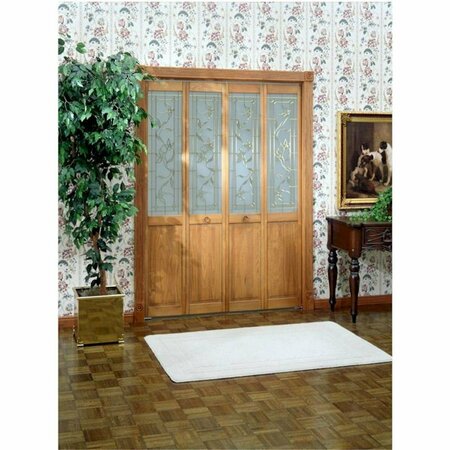 AMERICAN WOOD 30 x 80 in. Half Glass Giverny Bifold Door, Unfinished Pine 861726